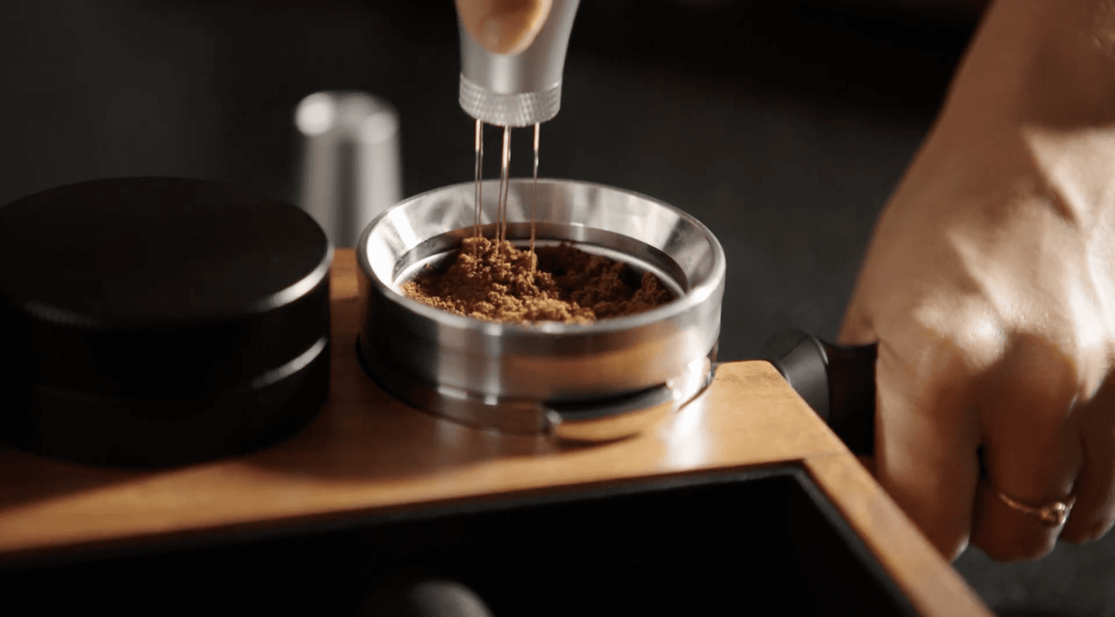 Set de WDT para Preparación de Café - en uso