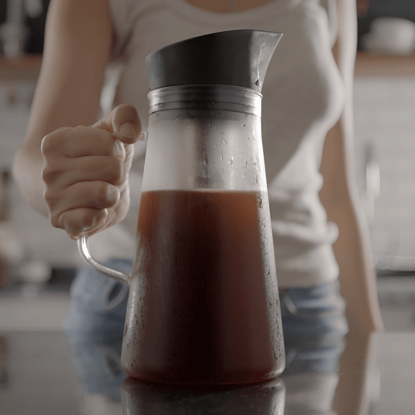 Jarra cold brew - en uso